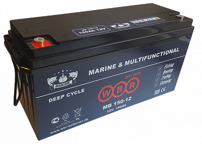 Аккумулятор WBR Marine MB 150-12 AGM - 150 А/ч - тяговый (для лодочных электромоторов)
